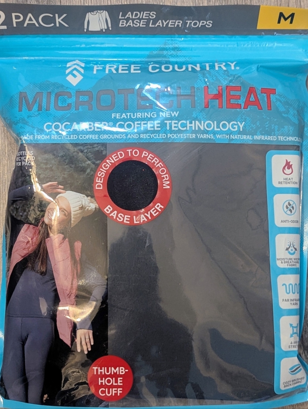 Free Country Microtech Heat Ladies Base Layer Top Pack Of 2 - Black